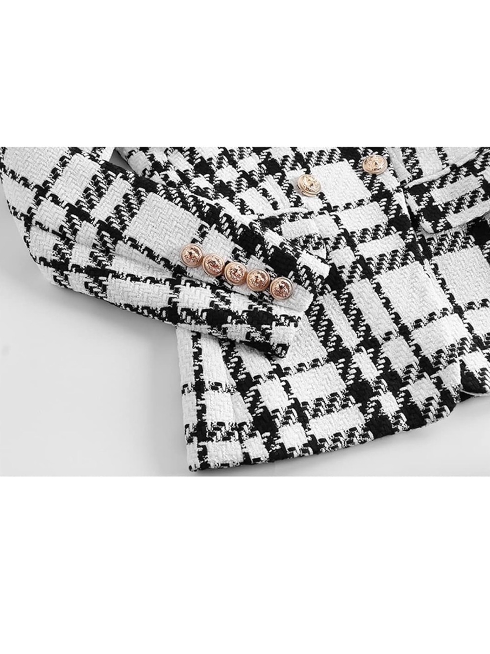 Black & White Plaid Tweed Women's Blazer worn only once - Picture 6 of 8